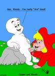 casper casper_the_friendly_ghost cum cum_drip cum_in_mouth cum_inside erection handjob harvey_comics internal_cumshot kthanid penis wendy_(harvey_comics) wendy_the_good_little_witch