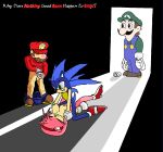  4chan amy_rose crossover luigi mario meme nintendo sega sonic sonic_team sonic_the_hedgehog text weegee 