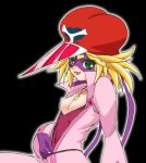 1girl ai-chan ai_kaminari breasts erect_nipples flat_chest gambler_club hat kaminari_ai mask nipples small_breasts solo tatsunoko_production time_bokan_(series) unzipping yatterman