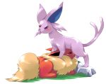  blush espeon fellatio feral flareon furry nintendo no_humans oral pokemon pokemon_(game) shiny simple_background tail white_background wkar 