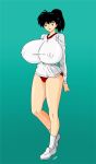 black_hair breasts brown_eyes higurashi_kagome huge_breasts inuyasha kagome_higurashi toshiso_(artist)