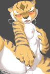 1girl anthro blush breasts feline female female_masturbation female_only furry kung_fu_panda mammal master_tigress masturbation nipples open_mouth orgasm pussy pussy_juice solo_female sweat tiger yukaran_nosuke