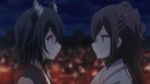  2girls animal_ears anime black_hair blush cat_ears chaos_dragon chaos_dragon:_sekiryuu_seneki character_request city eye_contact gif hair half-closed_eyes kissing looking_at_another love multiple_girls night night_sky rain short_hair sky smile surprised upper_body yuri 