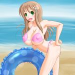  big_breasts bikini breasts brown_hair cleavage green_eyes monvasa monvasa_(artist) sophia_esteed star_ocean star_ocean_till_the_end_of_time swimsuit underboob 