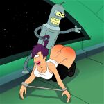 ass bdsm bender_bending_rodriguez big_breasts futurama pants_down spank_marks spanking turanga_leela