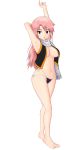 big_breasts breasts brown_eyes fairy_tail genderswap natsu_dragneel pink_hair smile thong