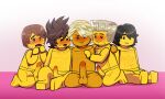  cole_brookstone jay_walker kai_(ninjago) lego lego_dick legoman lloyd_garmadon ninjago various_dicks yaoi yellow_skin zane_(ninjago) 