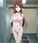 1girl anime bra breasts cleavage looking_at_viewer open_clothes rail_wars! tagme