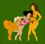  3girls amy_wong big_ass big_breasts breasts carmen_electra futurama multiple_girls pussylicking pyramid_(artist) swim_suit the_simpsons titania_(the_simpsons) yellow_skin yuri 