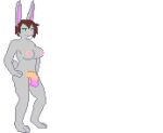 1girl 2016 alpha_channel animal_genitalia animal_penis anthro bouncing breasts brown_hair cum cum_on_penis cum_pool dickgirl digital_media_(artwork) equine_penis erection excessive_cum exhausted flaccid fur furry gif hair hybrid intersex lagomorph laquine low_res mammal masturbation nipples no_sound orgasm penile_masturbation penis pixel_(artwork) pixel_art rabbit simple_background standing tired tsunamidusher white_background white_fur