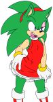 1girl 2016 anthro clothed clothing crossdressing furry hedgehog highres male mammal scourge_the_hedgehog sega soina teeth