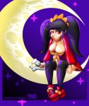  ashley ashley_(warioware) big_breasts breasts cleavage crescent_moon warioware zaphrozz 