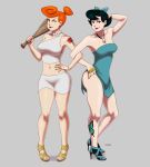 betty_rubble big_breasts brass_knuckles breasts club kasugokage88 milf the_flintstones weapon wilma_flintstone