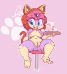 1girl blue_eyes breasts cat_ears cute furry helmet nipples pizzacat polly_esther pussy samurai_pizza_cats smile spread_legs tail