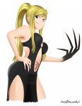  1girl big_breasts blonde_hair blue_eyes breasts corruption female female_only fullmetal_alchemist katzueki lust lust_(fullmetal_alchemist) possession solo winry_rockbell yellow_hair 