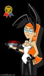  big_breasts blue_eyes breasts bunny_girl bunnysuit danny_phantom jasmine_fenton orange_hair rosvo 