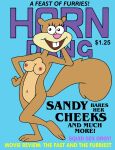 1girl 1girl anthro belly_button big_breasts breasts brown_fur eyelashes feet female_only furry furry_female furry_only grin hand_beind_head nipples open_mouth sandy_cheeks smile smiling_at_viewer spongebob_squarepants squirrel straight_hair tail toonytease