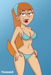 1girl big_breasts bikini blue_eyes breasts danny_phantom female_only freeman2 jasmine_fenton orange_hair solo_female swimsuit