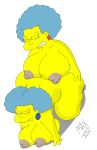 big_ass big_breasts breasts dat_ass huge_breasts incest maxtlat nipples patty_bouvier selma_bouvier the_simpsons twincest twins yellow_skin