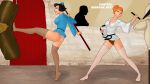  ass betty_rubble bo_staff breasts fight milf nunchaku skottichan_(artist) the_flintstones training weapon wilma_flintstone 