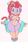 blue_eyes blush breasts cat_ears cute furry looking_at_viewer nipples pizzacat polly_esther pussy red_hair samurai_pizza_cats short_hair smile tail