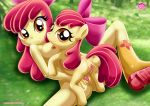 2girls apple_bloom apple_bloom_(eg) apple_bloom_(mlp) bbmbbf breasts earth_pony equestria_girls equestria_untamed female_human friendship_is_magic human multiple_girls my_little_pony palcomix pony pussy selfcest spread_legs tail