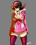  121gigawatts big_breasts breasts cleavage grey_background mega_man mega_man_legends non-nude rockman rockman_dash tron_bonne 