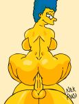 anal big_ass big_breasts blue_hair breasts fuck gif hair hentai homer_simpson marge_simpson nickartist the_simpsons yellow_skin