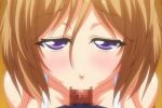 1boy 1girl animated brown_hair censored chijoku_no_seifuku fellatio gif hetero mosaic_censoring oral penis pov purple_eyes t-rex_(animation_studio) tokuzawa_akemi