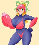 big_breasts bikini bodysuit breasts capcom domo-sensei domo-sensei_(artist) mega_man megaman nintendo rockman rockman_(classic) roll_(rockman) swimsuit