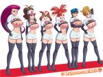 big_breasts breasts flannery game_freak hilda huge_breasts humans_of_pokemon jessie_(pokemon) long_hair may musashi_(pokemon) nintendo nipples officer_jenny pokemon pokemon_(anime) pokemon_(game) professor_juniper purple_hair reit team_rocket