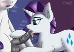 1boy 1girl 2017 blue_eyes cum cum_in_mouth cutie_mark fellatio female female_unicorn friendship_is_magic horn horsecock licking_penis male male/female male_unicorn my_little_pony nude oral oral_sex pony rarity rarity_(mlp) shining_armor shining_armor_(mlp) stargazer tail unicorn