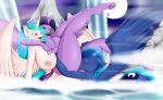 2016 3girls anthro areola big_breasts blue_hair breast_grab breasts closed_eyes cunnilingus cutie_mark equine female friendship_is_magic full_moon furry group hair half-closed_eyes happy_sex high_res hooves horn huge_breasts incest large_breasts long_hair looking_at_viewer mammal moon multicolored_hair my_little_pony nipples nude open_mouth oral outside princess_celestia princess_luna purple_eyes sex siblings sisters smile spread_legs spread_wings suirano twilight_sparkle underhoof water winged_unicorn wings yuri