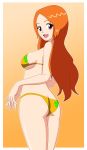 1girl ass big_ass big_breasts bikini bleach border breasts female_only inoue_orihime outside_border pervyangel swimsuit white_border