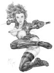 1girl 1girl actress anus armando_huerta ass avengers big_breasts black_widow bodysuit breasts celeb female_only gauntlets gloves legs legwear lips long_hair marvel marvel_comics natasha_romanoff nipples pussy scarlett_johansson shoes stick thighs weapon