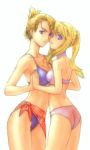 2girls age_difference art ass asymmetrical_docking babe bikini blonde blonde_hair blue_eyes breast_press breasts folded_ponytail fullmetal_alchemist hair jayun jayun_(artist) multiple_girls ponytail riza_hawkeye sarong swimsuit winry_rockbell yuri