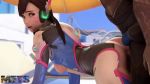 3d anal anal_penetration ass bodysuit bouncing_ass breasts breasts_out_of_clothes brown_eyes brown_hair d.va d.va_(overwatch) doggy_position facepaint from_behind gif hana_song hetero long_hair looking_back metssfm nipples no_audio open_mouth overwatch penis sex