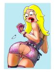 american_dad anus bangle bare_ass belt blonde_hair dancing edit francine_smith labia long_hair mitts open_mouth pussy rear_view safety_pins semi_nude stockings tongue