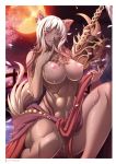  alcohol animal_ears eushully glarissa high_resolution kami_no_rhapsody nipples nopan sake skirt skirt_lift tail tattoo topless uro_(eushully) weapon wet 