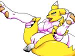 1girl anal anal_penetration anthro breasts digimon feet furry gif penetration pixel_art pussy renamon smoaer