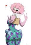  1girl ass ass_grab big_ass horns mask mina_ashido my_hero_academia pink_hair pink_skin 