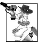 1girl 1girls bikini bluesky_link commission cowboy_hat digital_drawing_(artwork) digital_media_(artwork) dual_wielding dualie_squelchers dualies dualies_(splatoon) hat headgear inkling inkling_girl moodyrover nintendo splatoon splatoon_(series) splatoon_3 splatoon_oc weapon weapons