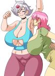  2_girls armpit_fetish armpits ass blush breasts fetish gigantic_ass gigantic_breasts goth goth_girl huge_ass huge_breasts lesbian_couple licking licking_armpit light-skinned_female light_skin meme ocidasilver pink_hair shoko_(ocidasilver) short_hair silver-gotic_(ocidasilver) silver_hair sweat sweatdrop sweating thick_thighs thighs tomboy tongue tongue_out twitter yuri 