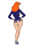 ass daphne_blake dress hairband orange_hair purple_clothing red_hair rorschach089 scooby-doo torn_clothes torn_dress