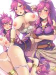 1boy 1girl ass bent_over blush boris_(noborhys) breasts cum cum_inside fire_emblem fire_emblem_heroes from_behind grabbing_from_behind marisa_(fire_emblem) mouth_open nipples penis_in_ass purple_eyes purple_hair pussy sex