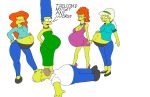 amber big_belly homer_simpson lurleen_lumpkin marge_simpson maxtlat mindy_simmons pregnant the_simpsons yellow_skin