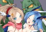 2girls ;o ;p asymmetrical_docking bad_id bald blonde_hair blue_eyes blue_hair blush braid breast_press breasts breasts_outside clenched_teeth collarbone idunn_(p&d) idunna_(p&d) kuro_(kuronell) long_hair looking_at_viewer monster multiple_girls one_eye_closed open_mouth orc out-of-frame_censoring parted_lips puzzle_&_dragons rape saliva sex sidelocks size_difference tears teeth tongue tongue_out twin_braids upper_body wince wink yellow_sclera