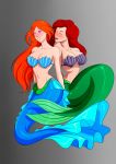 2_girls absurd_res ahoge arm arms art babe bare_arms bare_shoulders big_breasts bloom blush bra breasts cleavage closed_eyes collarbone crossover disney female_only femdom femsub fish_girl full_body grey_background grin hair happy_trance hypnotic_audio hypnotic_music long_hair love mermaid midriff mind_control multiple_girls neck oo_sebastian_oo open_mouth orange_hair princess_ariel red_hair redhead seashell_bra smile spiral_eyes strapless strapless_bra the_little_mermaid winx_club yuri