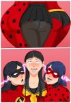 ahegao amagi_yukiko ass big_ass big_breasts bodysuit brain_injection breasts crossover dazed disney electricity eye_roll female happy_trance hypnotic_gas marinette_cheng miraculous_ladybug oo_sebastian_oo persona_4 spiral_eyes the_incredibles tongue violet_parr