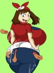 1girl 4boys ass big_ass big_breasts breasts bukkake cum cum_on_ass gif haruka_(pokemon) hotdogging humping may may_(pokemon) pokemon take_your_pick tomkat96